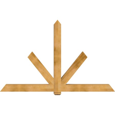 Ekena Millwork Kennewick Rough Sawn Timber Gable Bracket, Western Red Cedar, 96"W x 60"H x 6"D x 6"F, 15/12 Pitch GBW096X60X0606KEN00RWR